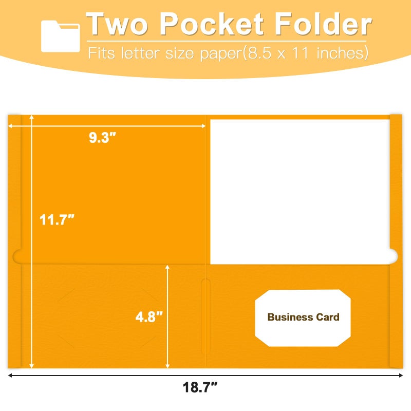 LAYZZ Folders with Pockets, LAYZZ 60 Pack Paper Pocket Folders, 2 Pocket File folders Fits Letter Size Paper, for School Office and Home (Blue) - Image 2