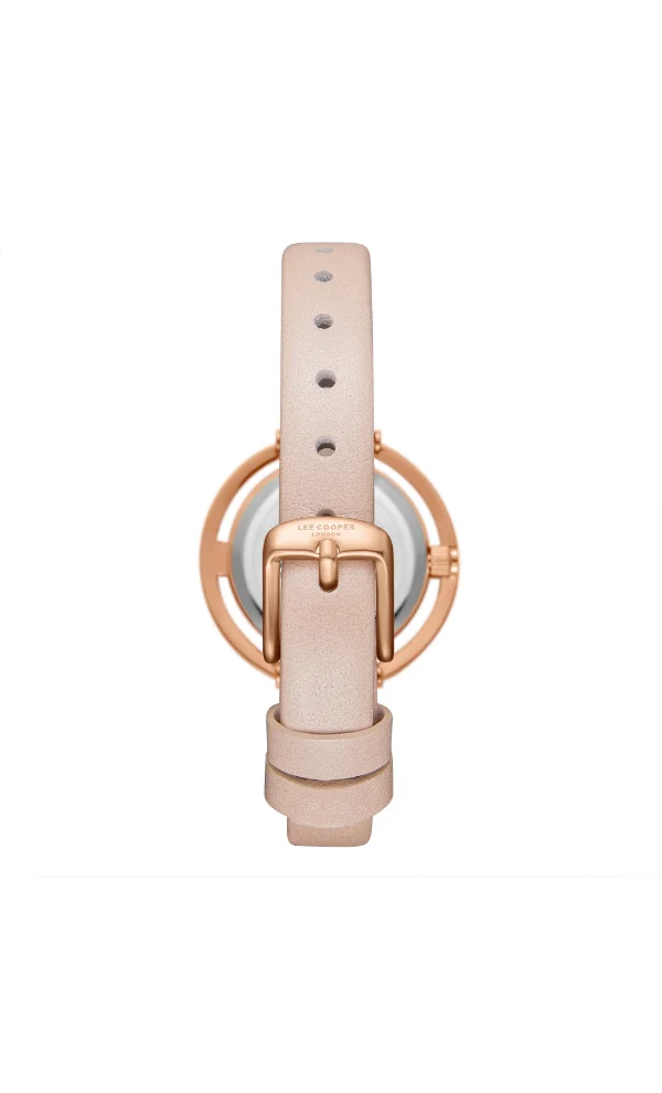 لي كوبر Women's Analog Display Watch With Light Brown Leather Strap - LC08034.424