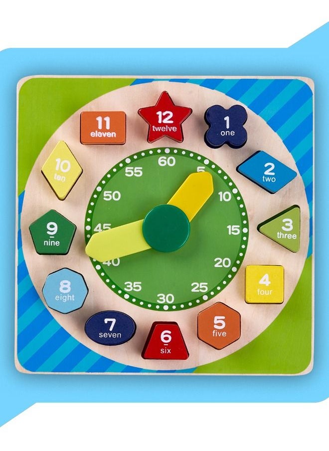BAYBEE Wooden Digital Teaching Clock Toy To Learn Time Numbers Shape Color Learning Educational Sorting Board Games 3D Clocks Toys For Kids Toddlers 18+ Months  - Image 1