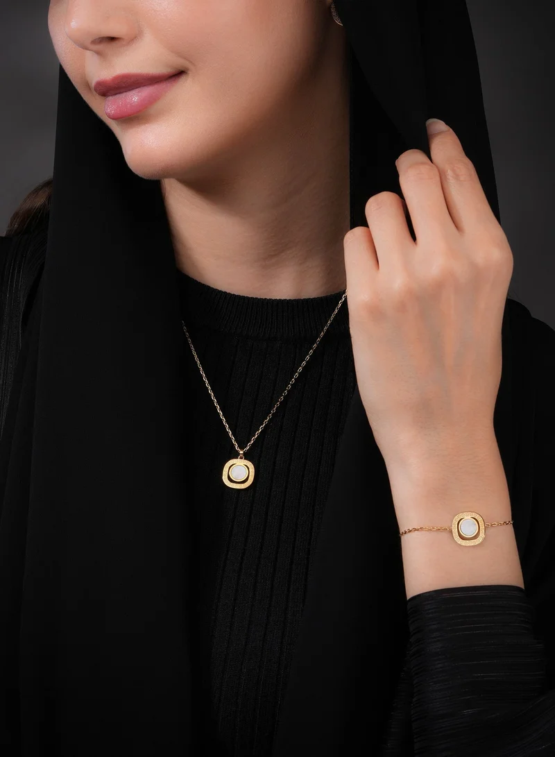 Guy Laroche Kim Yellow Gold Plated Stainless Steel Chain Bracelet for Women