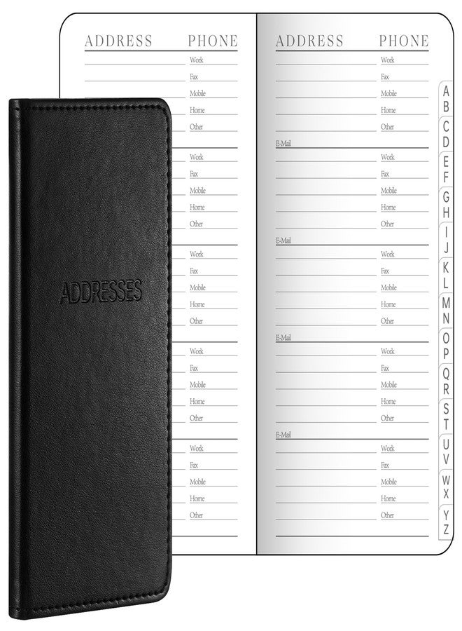 Dinifee Leather Pocket Address Book with Alphabetical Tabs Small Address Book 6 x 3.25 Inch for Phone Numbers Website Logins, 520 Entries - Image 1