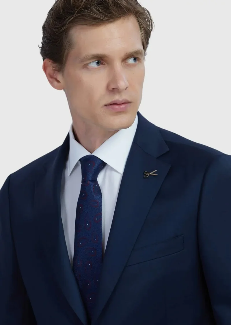 RAMSEY Saks Plain Regular Fit 100% Wool Suit
