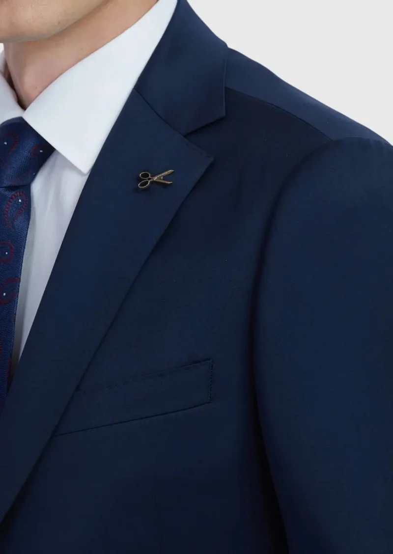 RAMSEY Saks Plain Regular Fit 100% Wool Suit