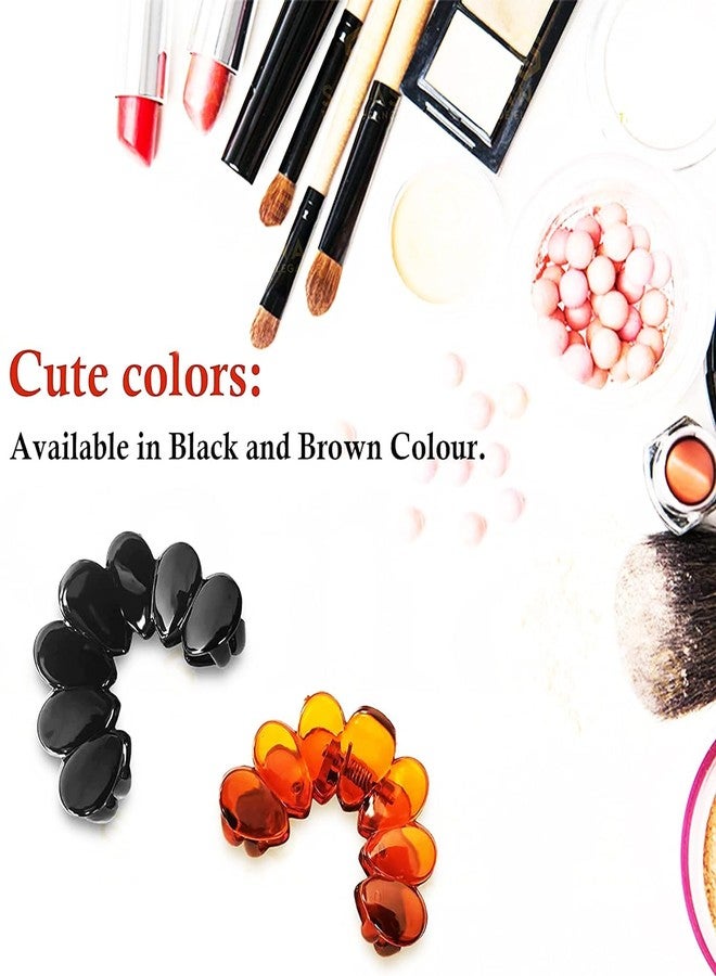 بيردوير مشابك شعر متوسطة الحجم من بيردوير، مشابك على شكل فراشة مرصعة بالأحجار، مشابك شعر للنساء والفتيات (عبوة من 14 قطعة، أسود، لون الصدف، مادة أكريليك) | مشبك شعر وربطة شعر نسائية وحلقة - Image 3