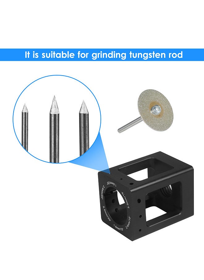 Generic - Tungsten Electrode Sharpener Tungsten Needles Tungsten Rods Grinder Aluminum TIG Welding Tungsten Electrodes Sharpen Tool with 10 Diamond Wheels 2 Mandrels Storage Pouch - Image 1