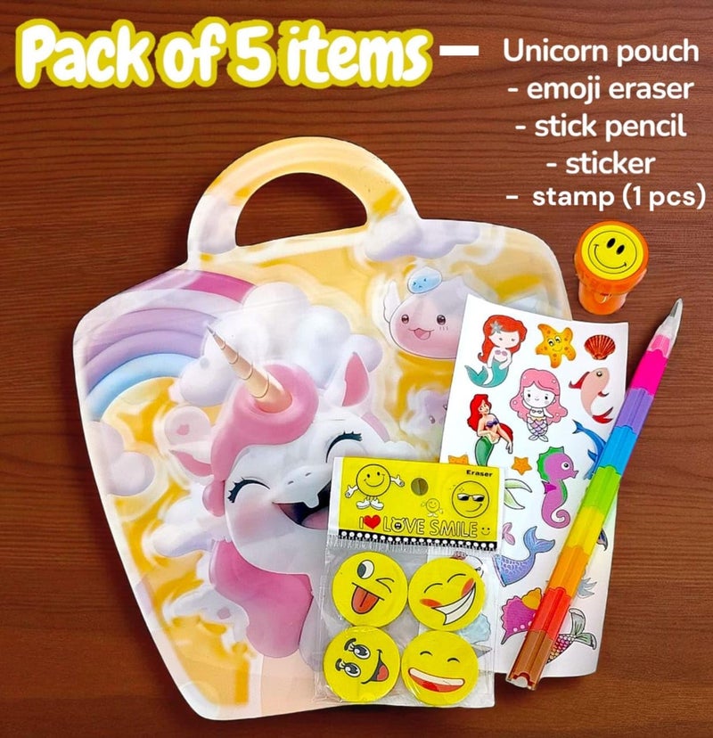 TERA13 Navratri Special Com-bo of Kanjak (Combo of 6 Packs) Unicorn Theme Stationery Gift Set for Girls, Birthday Return Gift for Kids, Best Gi-ft for Kanya Pujan - Image 2