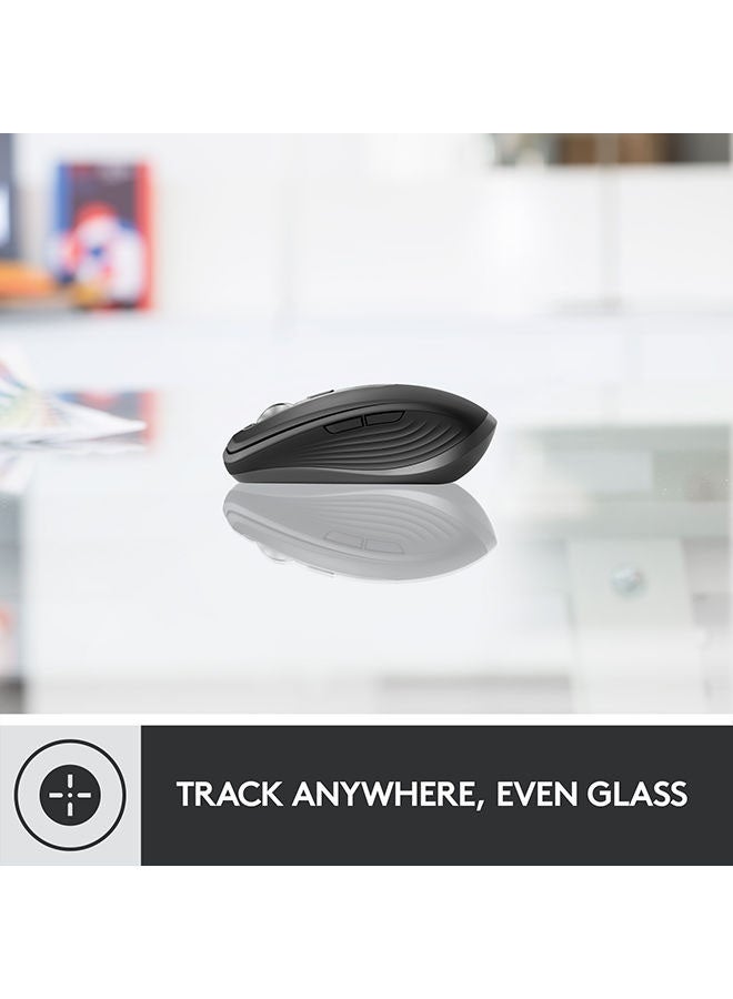 Logitech MX Anywhere 3 Compact Performance Mouse – Wireless, Magnetic Scrolling, Ergonomic, 4000DPI Sensor, Custom Buttons, USB-C, Bluetooth, Windows PC, Linux, Chrome " Graphite - Image 5
