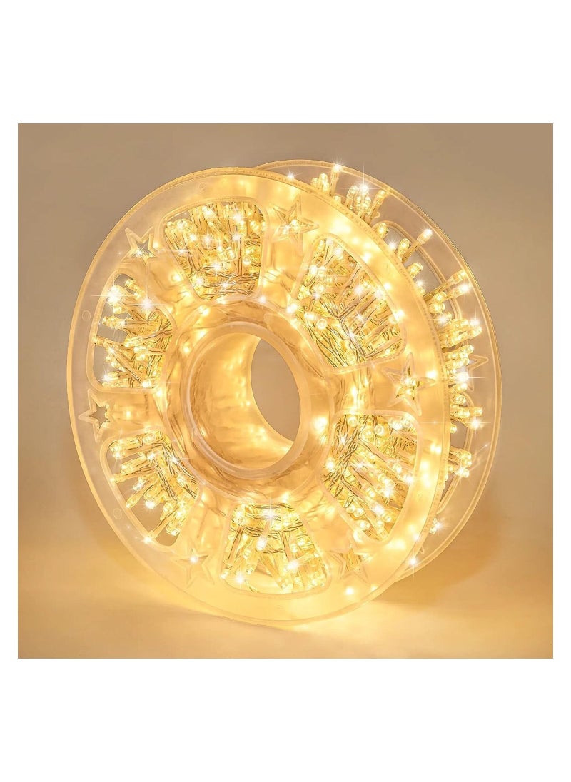 VIO 50M LED String Lights Reel for Indoor Outdoor Use Festive Lights Plug in Twinkle Lights for Trees Room Bedroom Wedding Birthday Eid Ramadan Diwali New Year Warm White Clear Wire  - Image 1