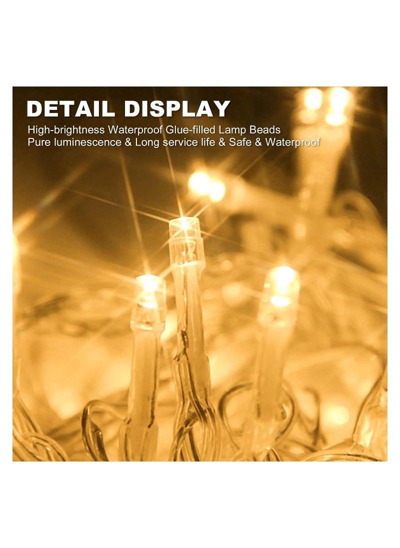 VIO 50M LED String Lights Reel for Indoor Outdoor Use Festive Lights Plug in Twinkle Lights for Trees Room Bedroom Wedding Birthday Eid Ramadan Diwali New Year Warm White Clear Wire  - Image 2