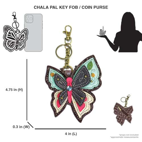CHALA Garden Critter Collection Women's Decorative Key Fob/Coin Purse Accessory - New Butterfly - Image 3