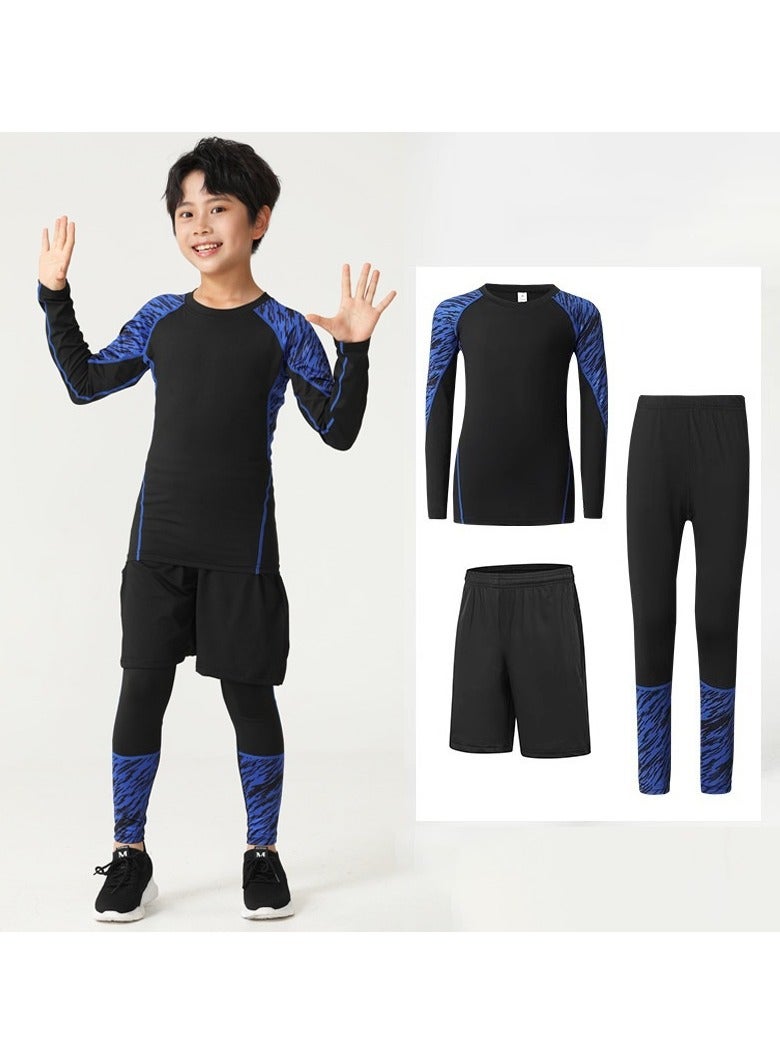 KUYING Children's High Elasticity Clothing Sports Fitness Set Quick Drying Training Suit
