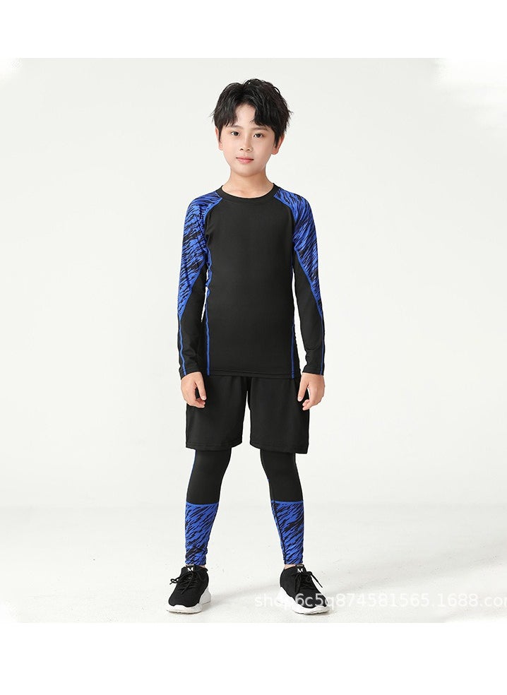 KUYING - Children's High Elasticity Tight Fitting Clothing Sports Fitness Set Quick Drying Training Suit - Image 1