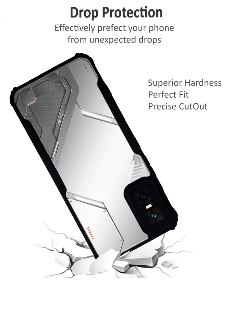 Waldic Infinix GT 30 Pro Premium Case | Premium Silicone Case Cover Designed for Infinix GT 30 Pro | Infinix GT 30 Pro Case Camera and Drop Protection Thin Protective Back Cover Case for Infinix GT 30 Pro - Clear/Black - Image 2