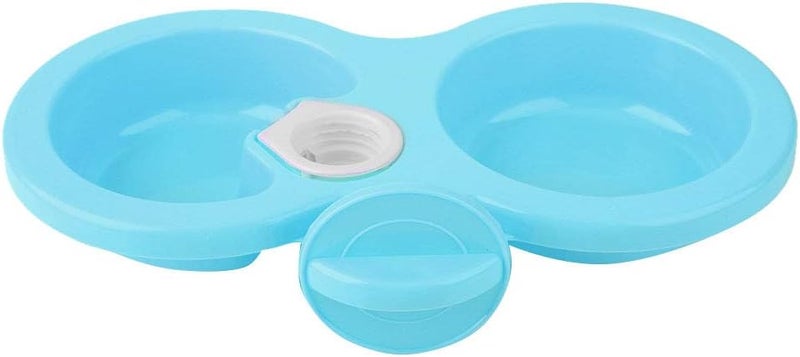 Blue Hanging Pet Bowl Cage Feeder with Bottle Cap Fastener for Small Dogs Cats - Image 1