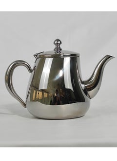 HTH Classic Style Arabic Coffee Dallah Pot Rustproof Premium Stainless Steel Teapot Mirror Finish Coffee Kettle Easy Pour Spout Tea Kettle with Hinged Lid and Ergonomic Hollow Heat Resistive Handle Dishwasher Safe Induction Safe Teapot for Office Home 0.6/0.9/1.2L  - Image 2