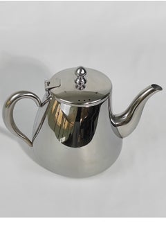 HTH Classic Style Arabic Coffee Dallah Pot Rustproof Premium Stainless Steel Teapot Mirror Finish Coffee Kettle Easy Pour Spout Tea Kettle with Hinged Lid and Ergonomic Hollow Heat Resistive Handle Dishwasher Safe Induction Safe Teapot for Office Home 0.6/0.9/1.2L  - Image 4