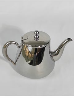 HTH Classic Style Arabic Coffee Dallah Pot Rustproof Premium Stainless Steel Teapot Mirror Finish Coffee Kettle Easy Pour Spout Tea Kettle with Hinged Lid and Ergonomic Hollow Heat Resistive Handle Dishwasher Safe Induction Safe Teapot for Office Home 0.6/0.9/1.2L  - Image 3