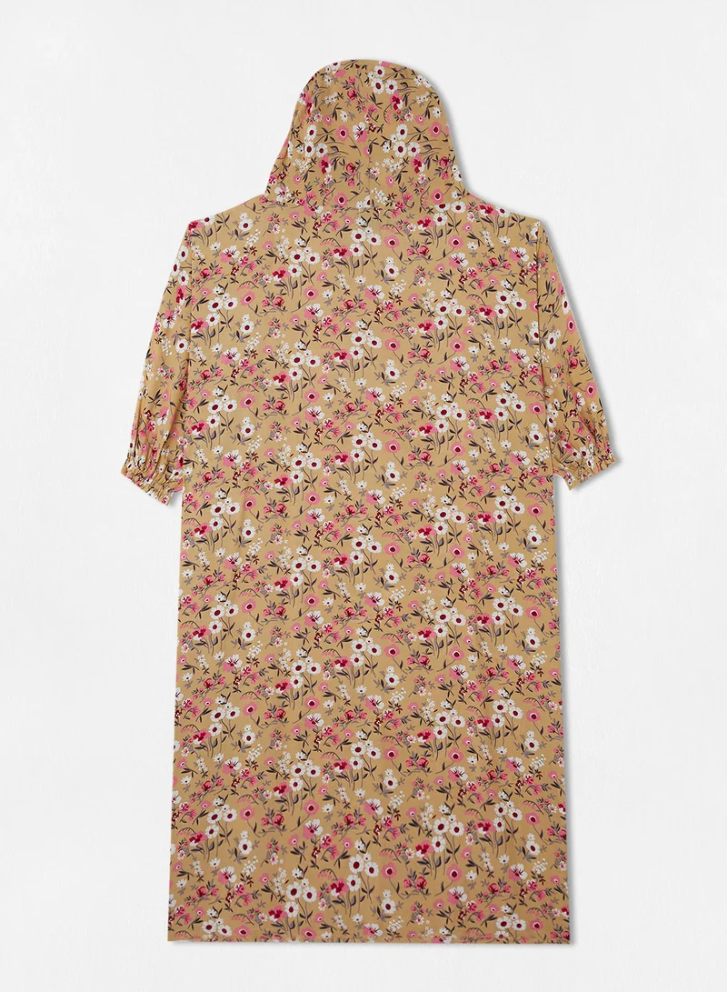 Hayat Plain Praying Dress With Attached Veil