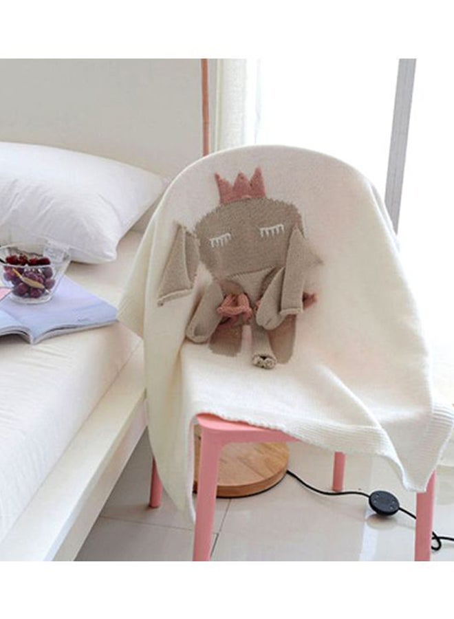 NIBEMINENT Cute Cartoon Blanket fabric White/Beige 110x130cm - Image 1