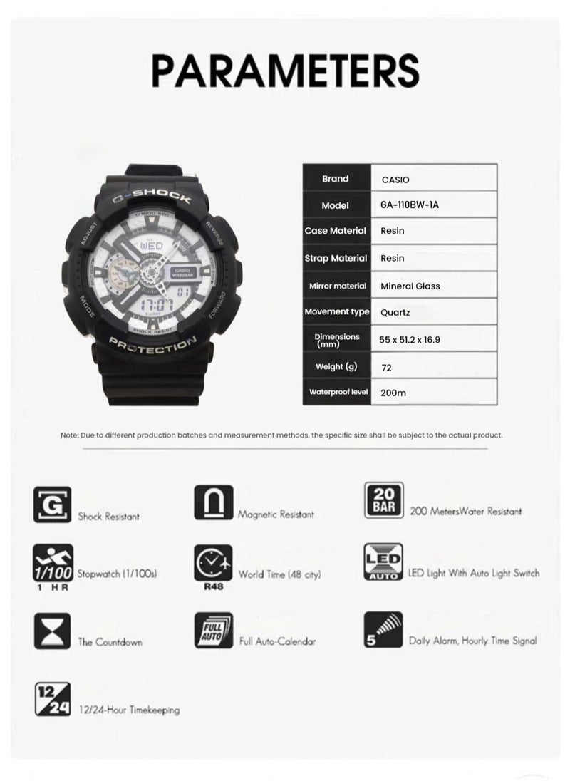 CASIO - G-Shock Baby-G Sports Watch Analog-Digital Black Resin Strap Waterproof Fashion Trend for Men and Women - Image 1