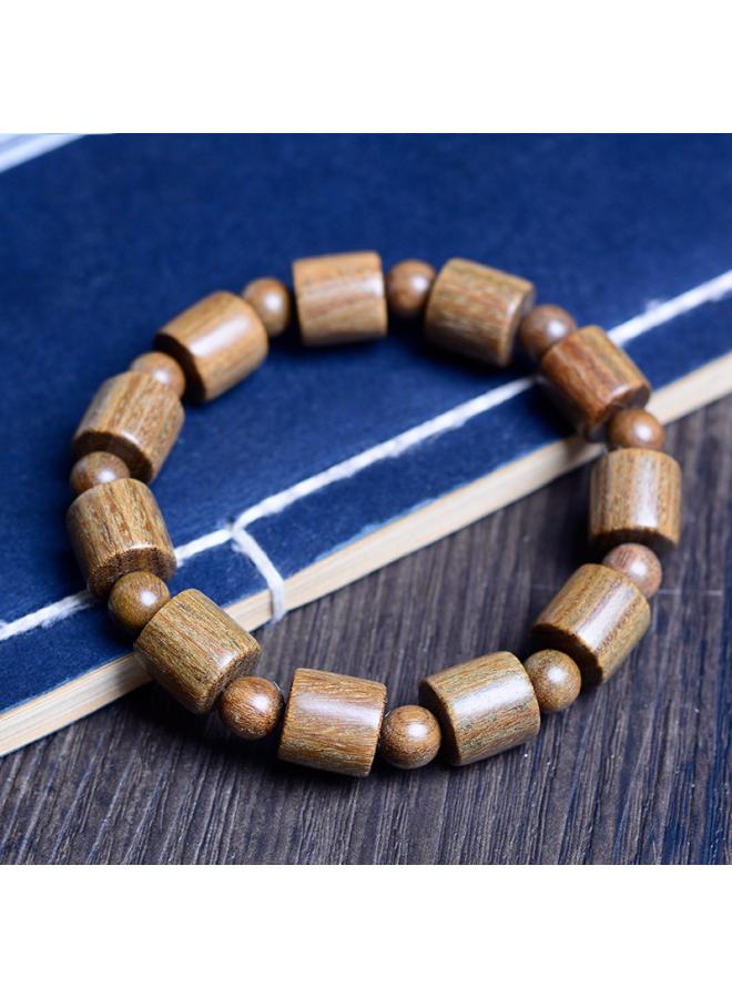 Lobular Red Sandalwood Green Sandalwood Red Sandalwood Golden Silk Nan Bucket Beads Bracelet Abacus Beads Bamboo Section Men's And Women's Old Buddha Beads Bracelet 