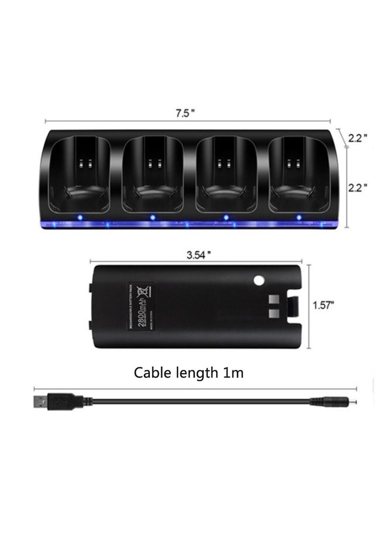 Decdeal - 4Pcs 2800mAh Rechargeable Cells and Cell Charge Dock Stand for Remote Switch Accessory - Image 1