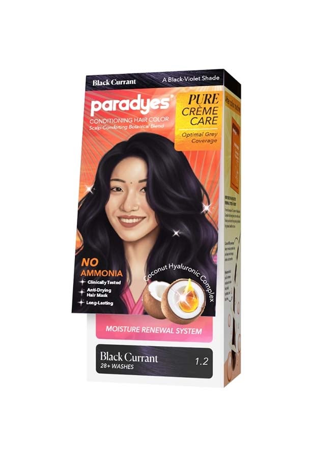 Paradyes Pure Creme Care No Ammonia Hair Color Black Currant 1.2 - Image 1