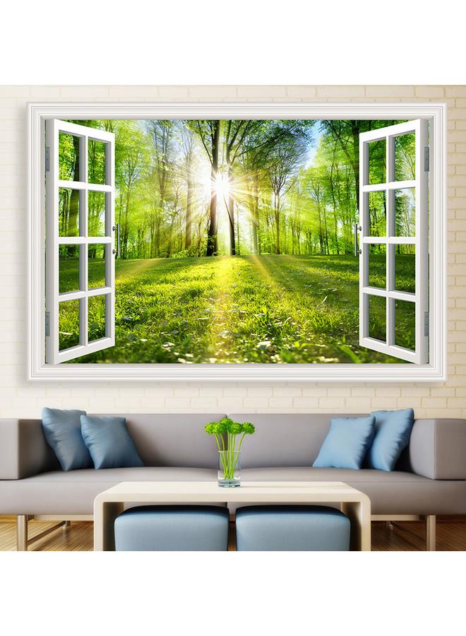 Bluejw Landscape Painting Wall Stickers 3D Stereo Mural Stickers Self-adhesive Living Room Background Wall Decorative Painting Fake Window Stickers - Image 1