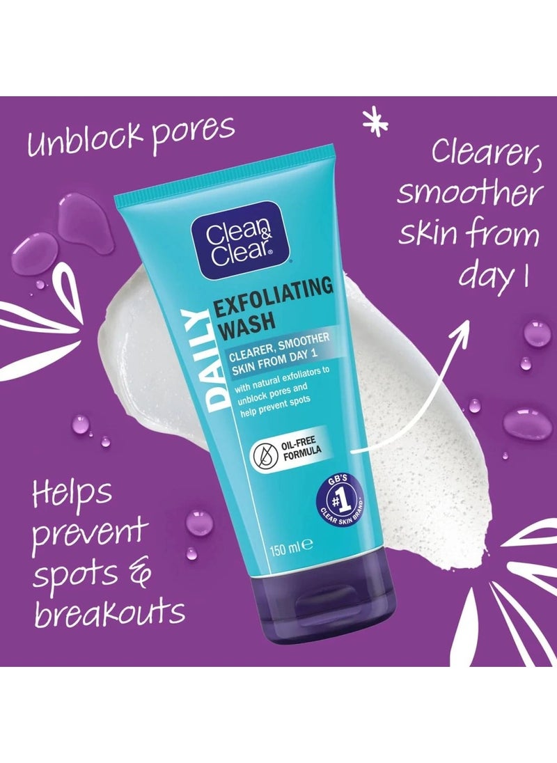 CLEAN & CLEAR Exfoliating Daily Wash 150ml  - Image 2