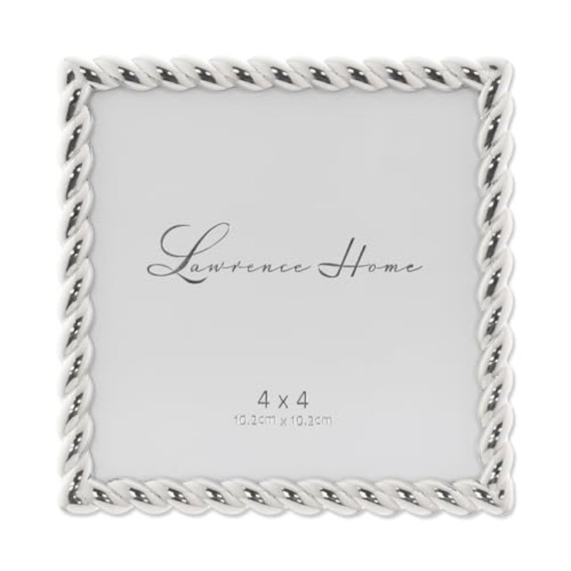 Rope Design Metal Frame, 4x4, Silver - Image 1