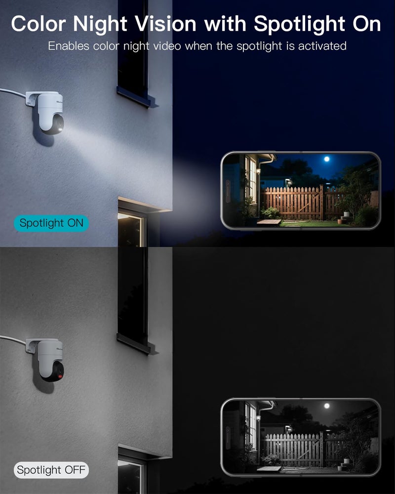 VIMTAG Pan/Tilt Outdoor Security Camera, 2.5K 4MP WiFi Home CCTV Camera, 360Â° View & Motion Tracking, Color Night Vision, 2-Way Audio, AI Detection Alarm, IP66, Cloud & SD Card Storage, Works w/Alexa - Image 5