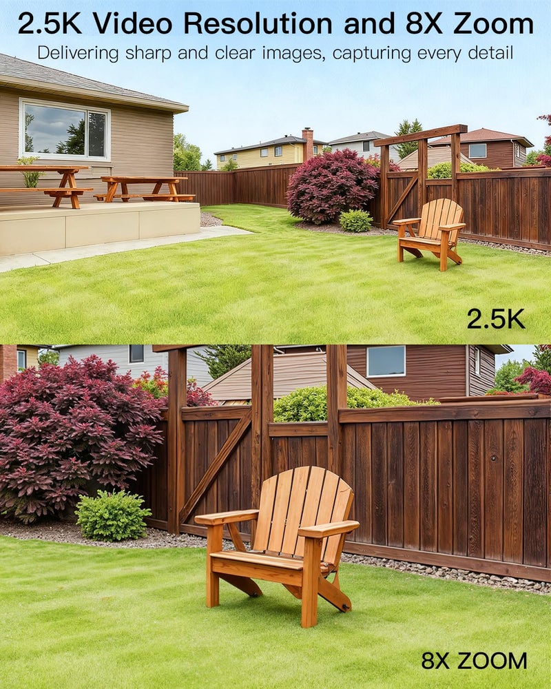 VIMTAG Pan/Tilt Outdoor Security Camera, 2.5K 4MP WiFi Home CCTV Camera, 360Â° View & Motion Tracking, Color Night Vision, 2-Way Audio, AI Detection Alarm, IP66, Cloud & SD Card Storage, Works w/Alexa - Image 3