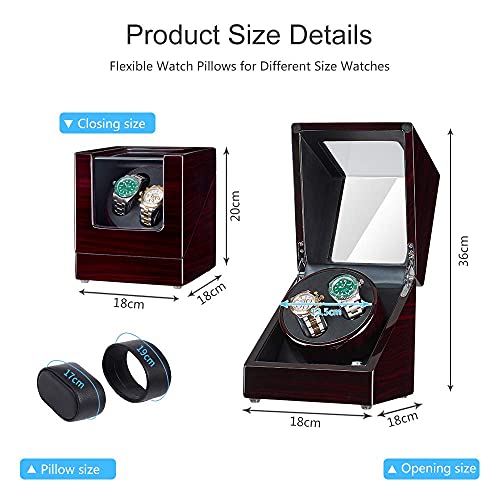 J.QUEEN JQUEEN Double Watch Winder with Quiet Japanese Mabuchi Motor (A-Ebony(BK)) - Image 4