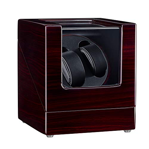 J.QUEEN JQUEEN Double Watch Winder with Quiet Japanese Mabuchi Motor (A-Ebony(BK)) - Image 1