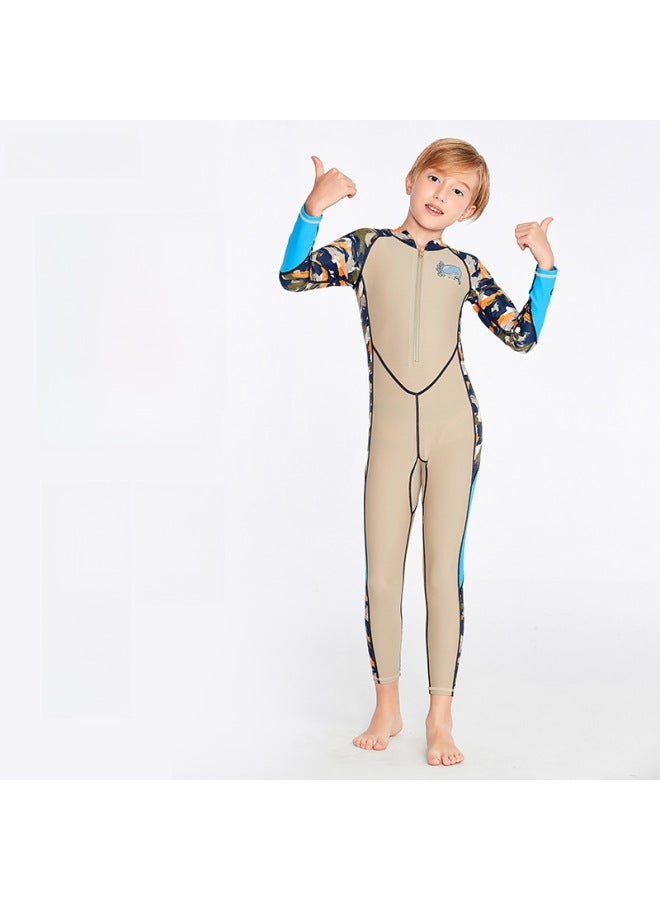 إسكدنيا بدلة سباحة للأطفال من Shark Baolai قطعة واحدة بأكمام طويلة وبنطلون للحماية من الشمس، بدلة سباحة للتدريب والغطس وركوب الأمواج وقنديل البحر - اللون: NTL901-2 لون البشرة الفاتحة - - Image 2