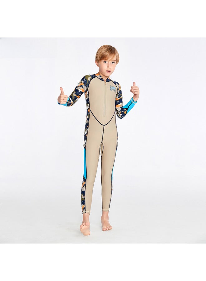 إسكدنيا بدلة سباحة للأطفال من Shark Baolai قطعة واحدة بأكمام طويلة وبنطلون للحماية من الشمس، بدلة سباحة للتدريب والغطس وركوب الأمواج وقنديل البحر - اللون: NTL901-2 لون البشرة الفاتحة - - Image 5