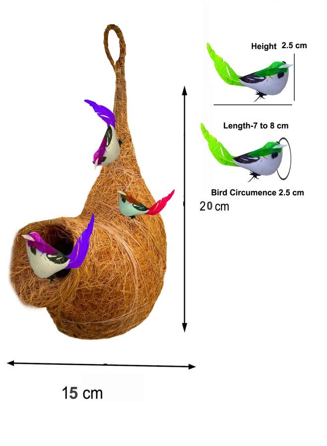 LIVEONCE Decorative Bird nest with 3 Birds-Natural Color - Image 3