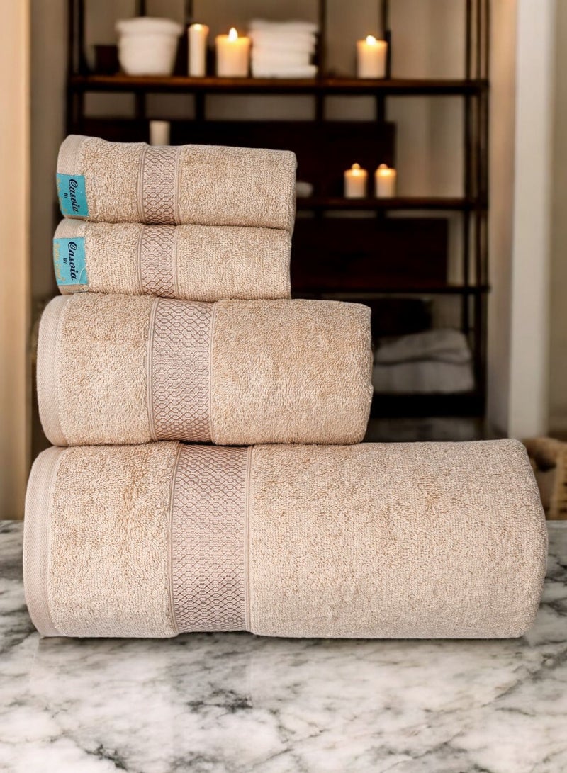 Baltic Linen Casvia 3-Piece Towel Set– 550 GSM | Soft & Absorbent Cotton | 50x90cm, 70x140cm, 33x33cm by Baltic Linen  - Image 1