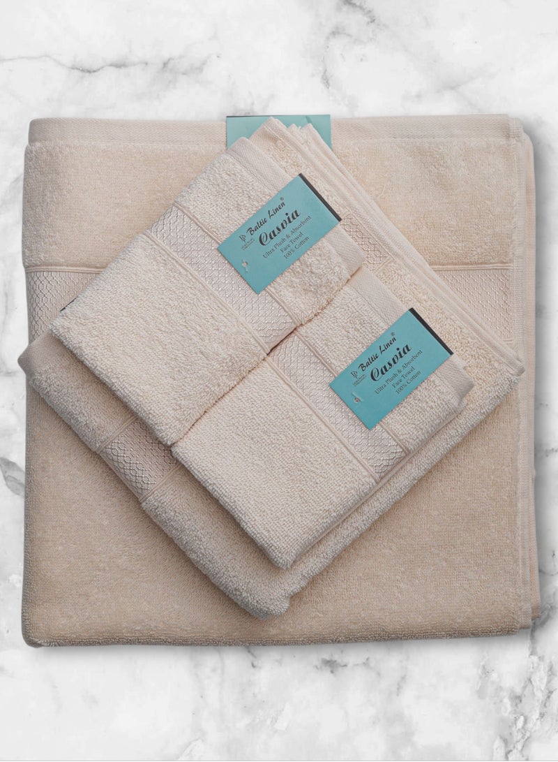 Baltic Linen Casvia 3-Piece Towel Set– 550 GSM | Soft & Absorbent Cotton | 50x90cm, 70x140cm, 33x33cm by Baltic Linen  - Image 3