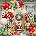 Froova Christmas Balloon Garland Arch Kit 133PCS Retro Red Sage Green Gold and White Sand Xmas Balloons Candy Cane Balloon for Christmas Holiday Baby Shower Birthday Party Decorations - Image 2