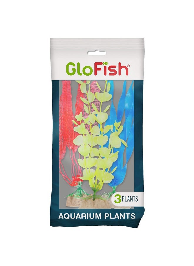 جلو فيش مجموعة نباتات فلورية من GloFish، مكونة من 3 قطع، تحتوي على نباتات أحواض السمك متوسطة الحجم باللون الأصفر، وكبيرة باللون البرتقالي، وكبيرة باللون الأزرق  - Image 1
