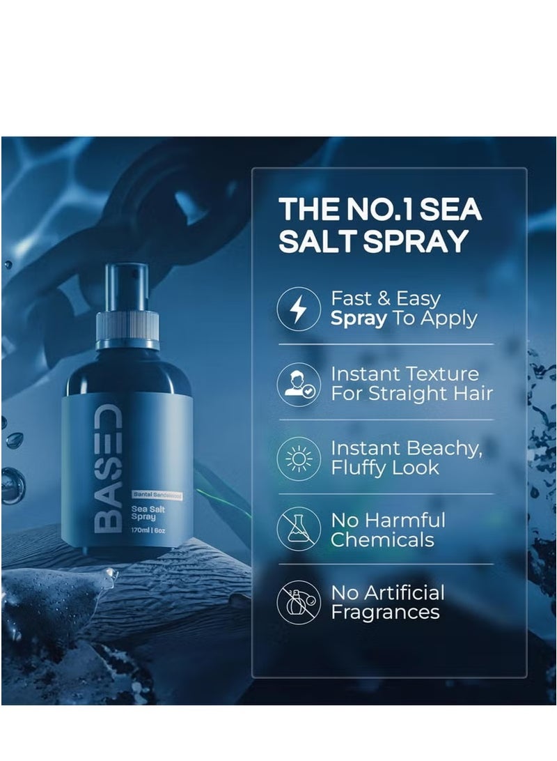 Based Sea Salt Spray, Natural Finish Sea Salt Spray for Hair, Gives Volume and Texture, Enriched with Seaweed and Vitamin B5, Lightweight and Non-Greasy, Paraben Free 170ml - Image 3
