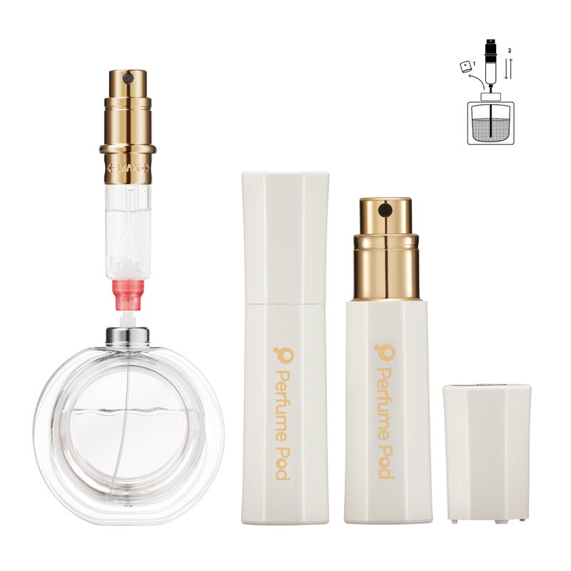 Perfume Pod Refillable Perfume Atomizer  Bottom Filling Fragrances Perfume Bottle  Mini Cologne Dispenser  Travel Sized  Portable Sprayer For Women Men  Gift (Flora01  White) - Image 1