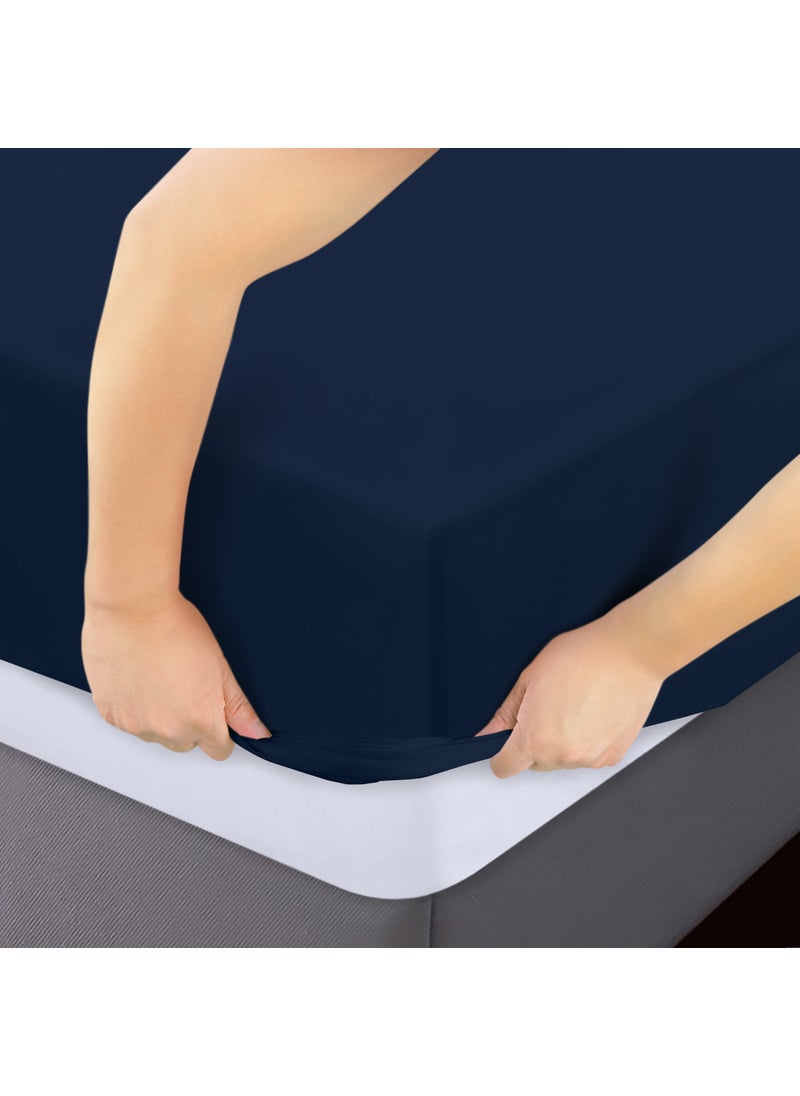 Utopia Bedding Utopia Bedding King Fitted Sheets - Bulk Pack of 2 Bottom Sheets - Soft Brushed Microfiber - Deep Pockets - Shrinkage & Fade Resistant - Easy Care (King  Navy)  - Image 3