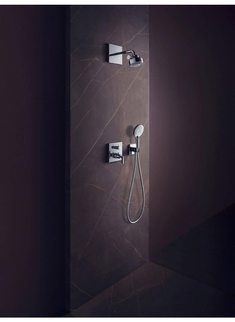 AXOR AXOR Citterio Modern Clean Volume and Auto Temperature Control 2Handle 7inch Wide Thermostatic Shower Trim for Roughin Valve with Diverter in Chrome 39720001  - Image 3