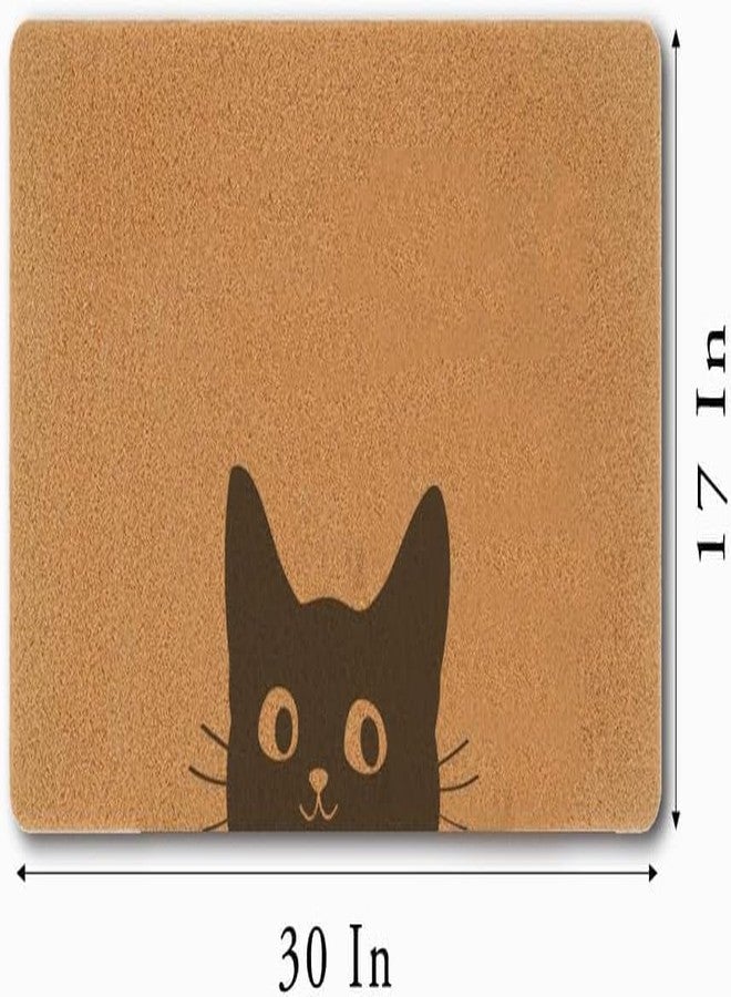Assaoy Black Cat Outdoor Doormat Coir Door Mat Outside Entrance,Funny Welcome Floor Mat,Fall Front Door mat with Heavy Duty Backing,Indoor Outdoor Rubber Rugs Patio Home Decoration 30 * 17 in - Image 3