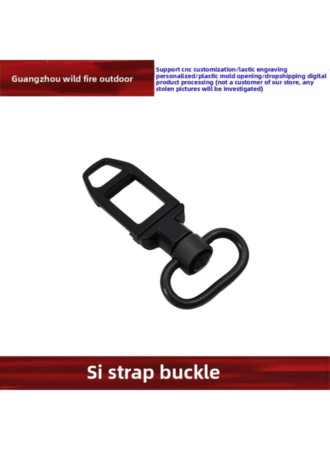 [SI Strap Buckle] QD Bilateral Buckle Quick Release IS Strap Ring Rotating Buckle Single Point With Double Point With Task 20mm-Color:Black Strap Buckle YR148-BK  - Image 1