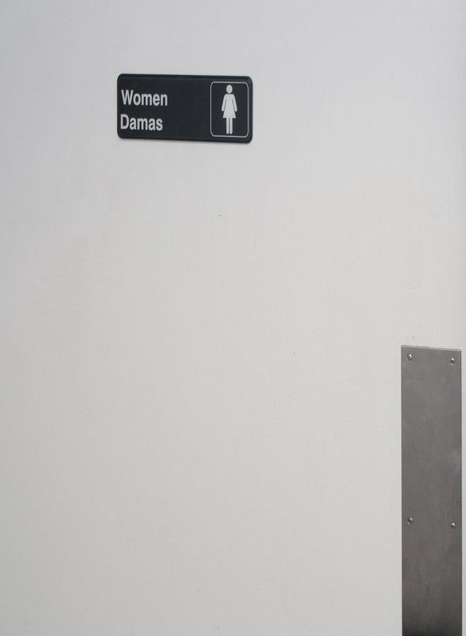 AborenCo Men/Caballeros & Women/Damas Restrooms Signs Set, Toilet Door Plate for Business Restaurant, 3" x 9" - Image 4