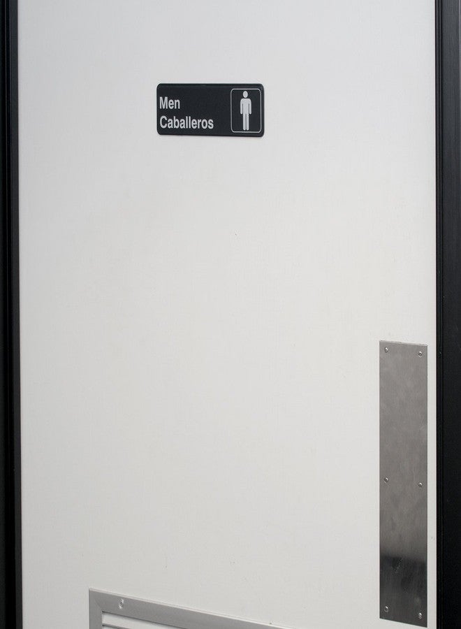 AborenCo Men/Caballeros & Women/Damas Restrooms Signs Set, Toilet Door Plate for Business Restaurant, 3" x 9" - Image 3