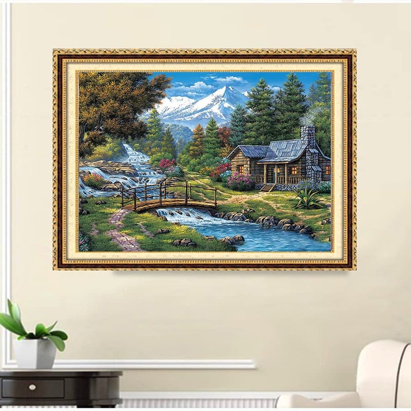 KTHOFCY 5D DIY Diamond Painting Kits for Adults Kids, Scenery Full Drill Embroidery Cross Stitch Crystal Rhinestone Paintings Pictures Arts Wall Decor Painting Dots Kits 15.7X11.8 in - Image 2